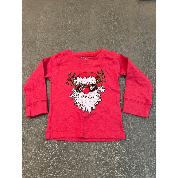 Wes & Willy Santa With Sunglasses Long Sleeve Tee 6M EUC - Picture 1 of 3
